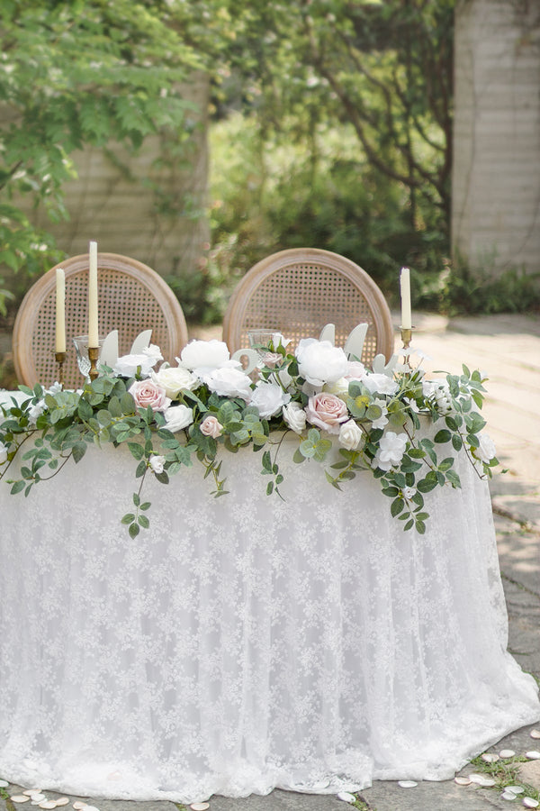 White  Sage Head Table Floral Swags