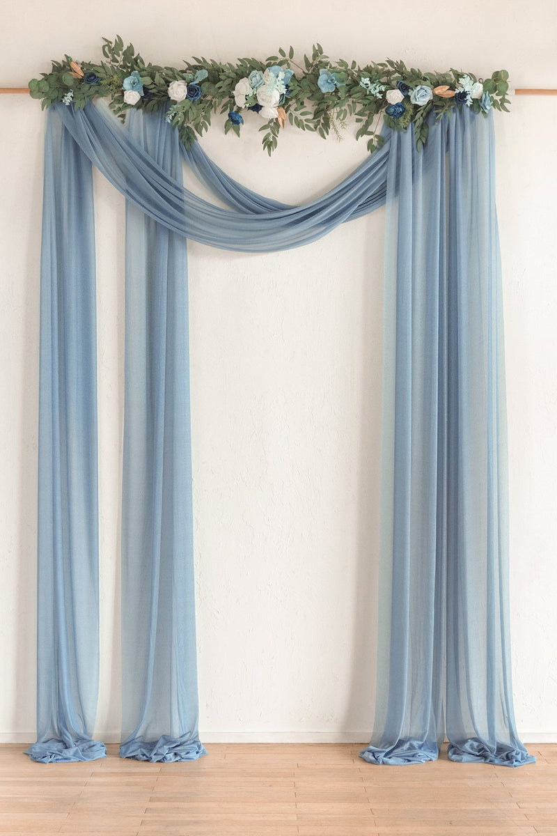 Blue and Navy Wedding Arch Drapes