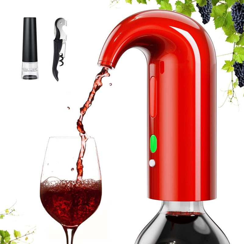 Electric Wine Aerator, Wine Aeration and Decanter Wine Dispenser Spout Pourer,Wine Accessories Gift for Wine Lovers-Black