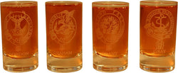 Collins Glencairn Clan Crest Crystal Dram Tot Glass - Gordon Graham Grant Gray