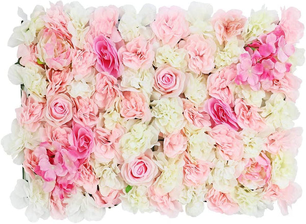 Blush Silk Rose Hydrangea Flower Wall Panel - 157X236 for Wedding Venue Decor