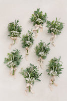 Greenery Wedding Aisle Chair Decorations in White & Sage