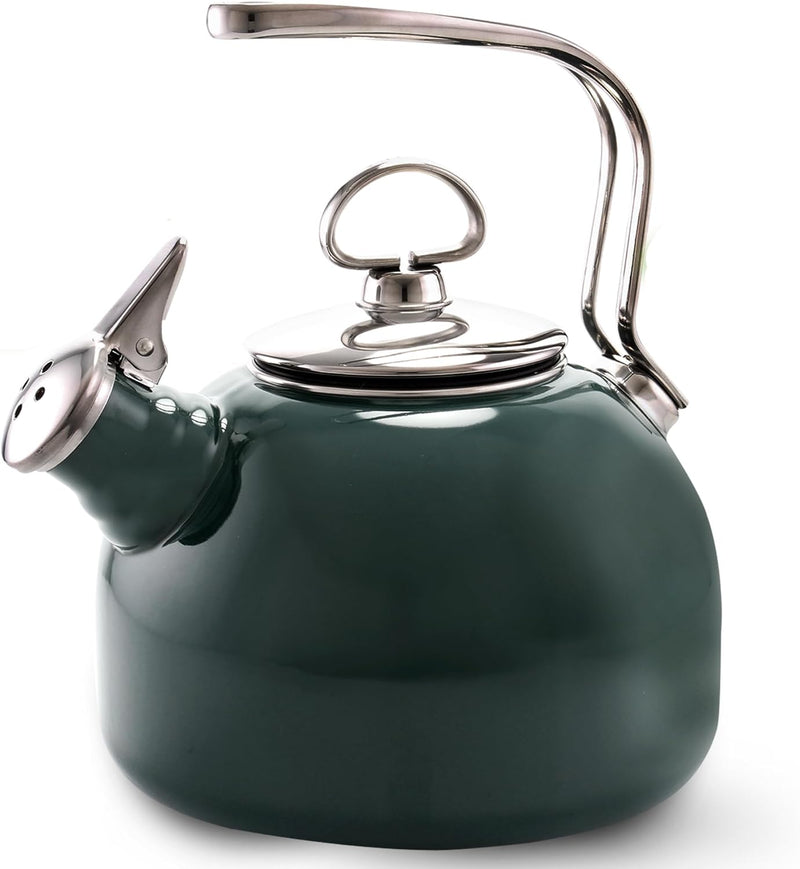 Chantal Classic Teakettle, 1.8 QT, Food Grade Pure Copper, 2-Tone Harmonica Whistle, Rapid Boil and Even Heating (Copper)