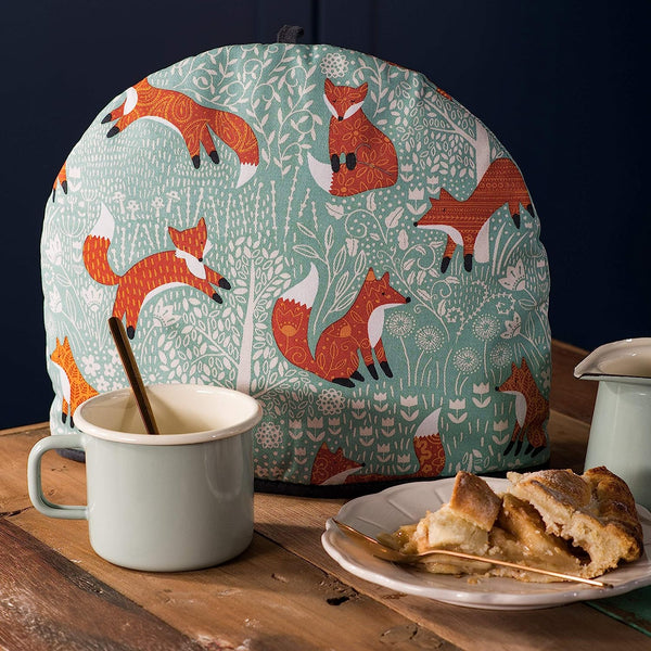 Ulster Weavers Tea Cosy - Vibrant Kitchen Accessory, 100% Cotton, Warming & Insulating, Machine Washable - Perfect for a Traditional English High Tea Experience, Foraging Fox, Blue