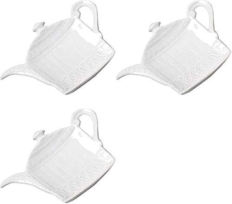 Abbott Collection Blanc Teapot Tea Bag Holder, White, 5 inches W