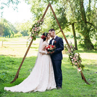 Wedding Arch 9FT, Triangle Wood Arch for Wedding Ceremony, Wedding Arbor Backdrop Stand for Garden Wedding,Parties, Outdoor, Backdrops, Garden Decorations,Wooden Arch Rustic Decorations