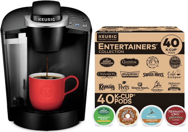 Keurig K-Classic Single Serve Coffee Maker with Keurig Entertainers' Collection Variety Pack, 40 K-Cup Pods