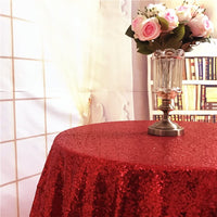 TRLYC Halloween Party Red Sequin Tablecloth,Round-70Inch