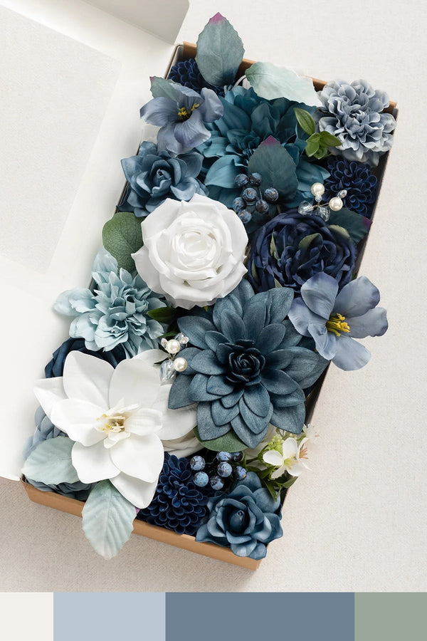 Designer Flower Boxes - DIY in Dusty Blue  Navy