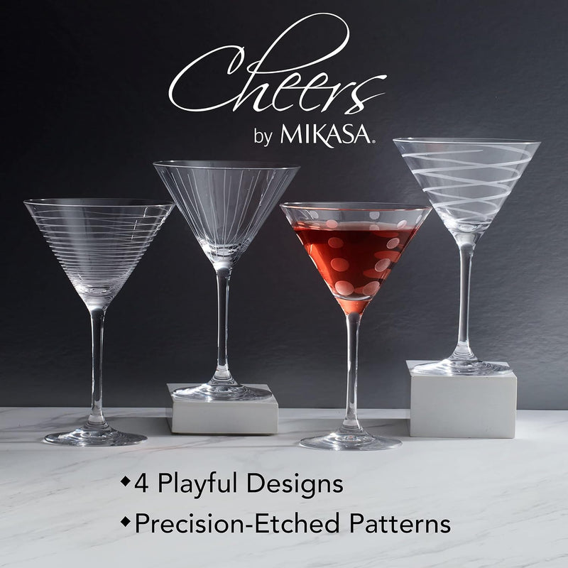 Mikasa Cheers Martini Glass, 10-Ounce, Set of 4