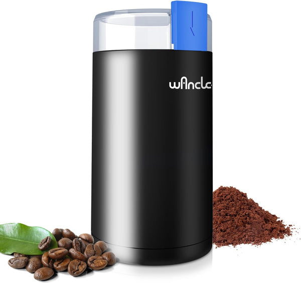 Coffee Grinder, Wancle Electric Coffee Grinder, Quiet Spice Grinder, One Touch Coffee Mill for Beans, Spices and More, with Clean Brush (Dark Blue)