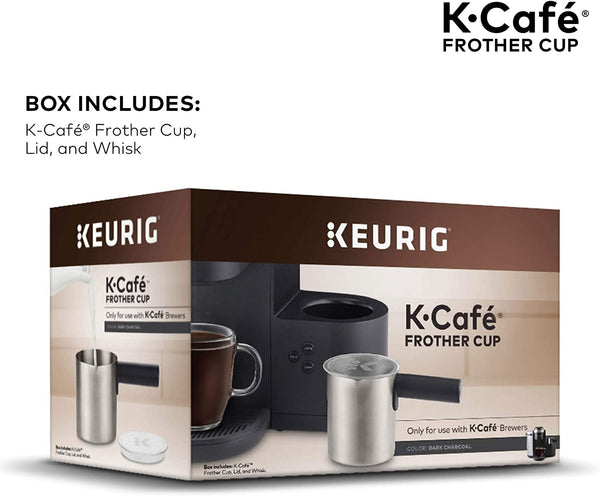 Keurig Works Non-Dairy Milk, Hot and Cold Frothing, Compatible K-Café Coffee Makers Only,34 ounce, Charcoal Frother
