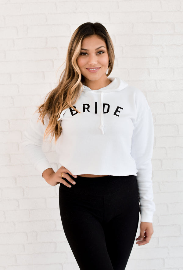 Custom Personalized Bride  Bridesmaid Hoodies - Crop Sweatshirts with Custom Text