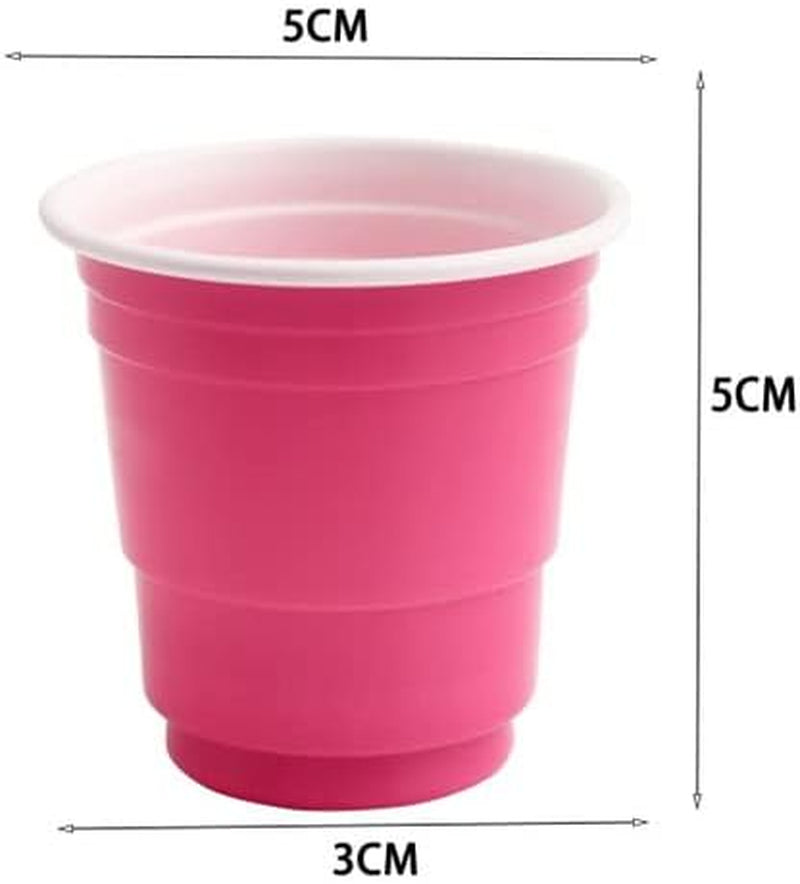 Pink Plastic Shot Cups, 100ct 2oz, Hot Pink Party Cups, Bachelorette Party, Birthday Party Cups, Jello Shots, Baby shower, Hot Pink Party favors, Pink Party, Party Shot Glasses