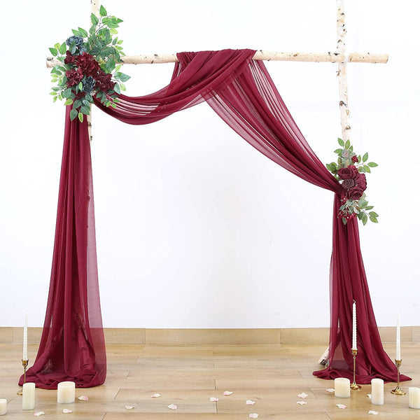 Burgundy Wedding Arch Drape - Fabric Drapery 275 X 19FT for Ceremony Decoration