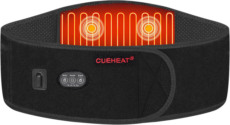 CUEHEAT Heating Pad for Back Pain Relief - Heating Pad Back Brace with Heat and Massage,Heat Belt for Back Pain Relief Belly Lumbar Spine Stomach Arthritis(49inches)