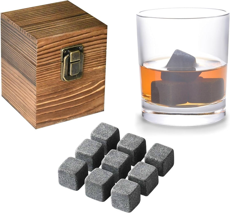 Whiskey Gifts for Men Dad Guy, Whiskey Stones, Stocking Stuffers for Men, Unique Anniversary Birthday Gift Ideas for Him Boyfriend Husband Grandpa, Bar Accessories Cool Stuff Bourbon Gifts for Men