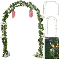 Reconfigurable & Easy-To-Assemble Metal Outdoor & Indoor 7'6" Garden or Wedding Arch Arbor for Wedding Bridal Party Elegant Decorations & Garden Climbing Plants Vines (White 1PC)