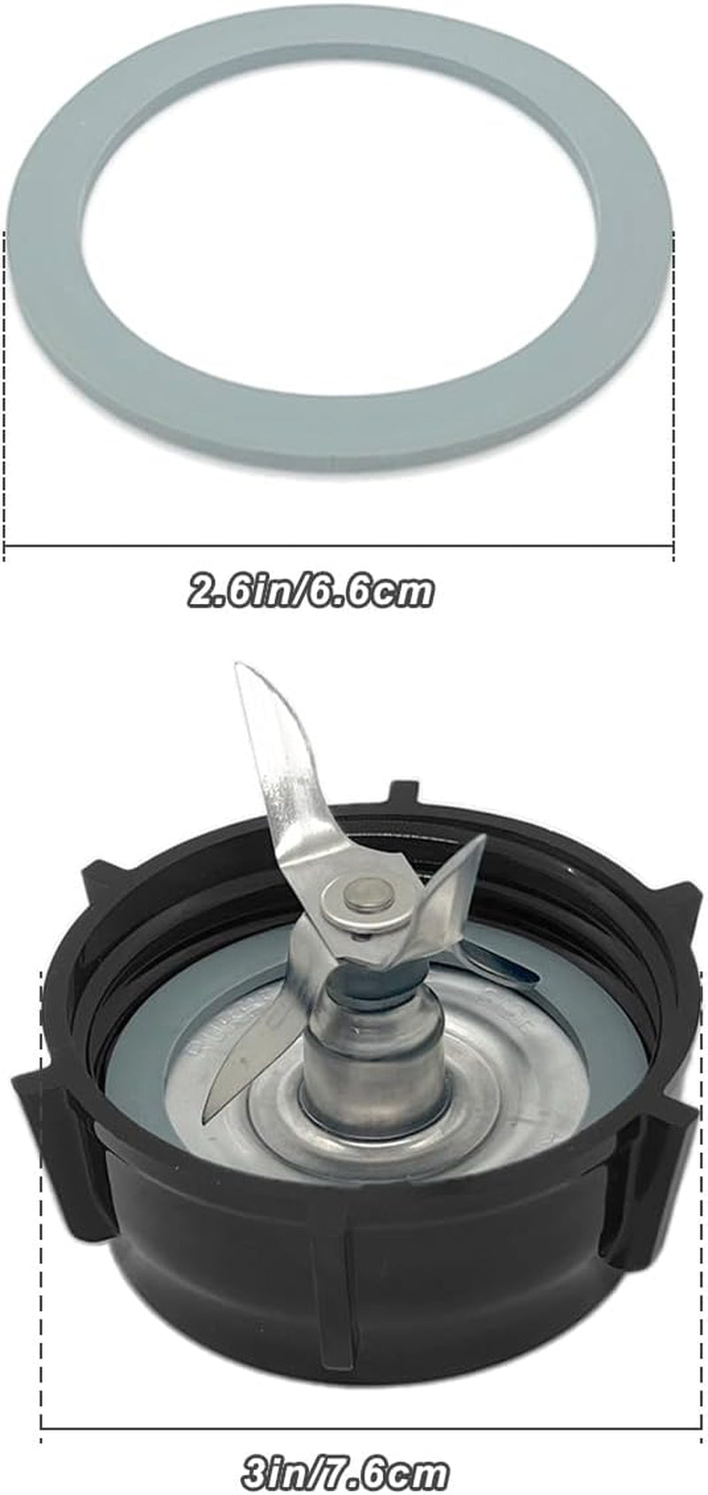 for Oster Blender Replacement Parts Blender Ice Crusher Blade with Jar Base Cap,Coupling Stud Slinger Pin and 2 Rubber O Ring Sealing Ring Gasket,Compatible with Aspas Para Licuadora Oster Osterizer