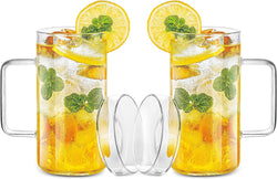 LUXU Drinking Glasses 12 oz, Thin Highball Glasses Set of 4,Elegant Bar Glassware For Water, Juice, Beer, Drinks, and Cocktails and Mixed Drinks,Lead-Free Pint Glasses,Glass Drink Tumblers