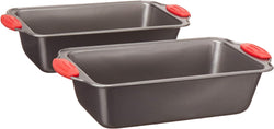 Amazon Basics Rectangular Baking Bread Loaf Pan, 9.5 x 5 Inch, Set of 2, Gray