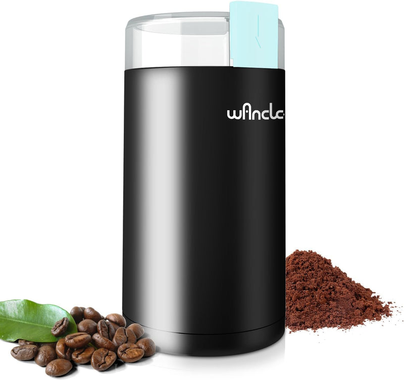 Coffee Grinder, Wancle Electric Coffee Grinder, Quiet Spice Grinder, One Touch Coffee Mill for Beans, Spices and More, with Clean Brush Black