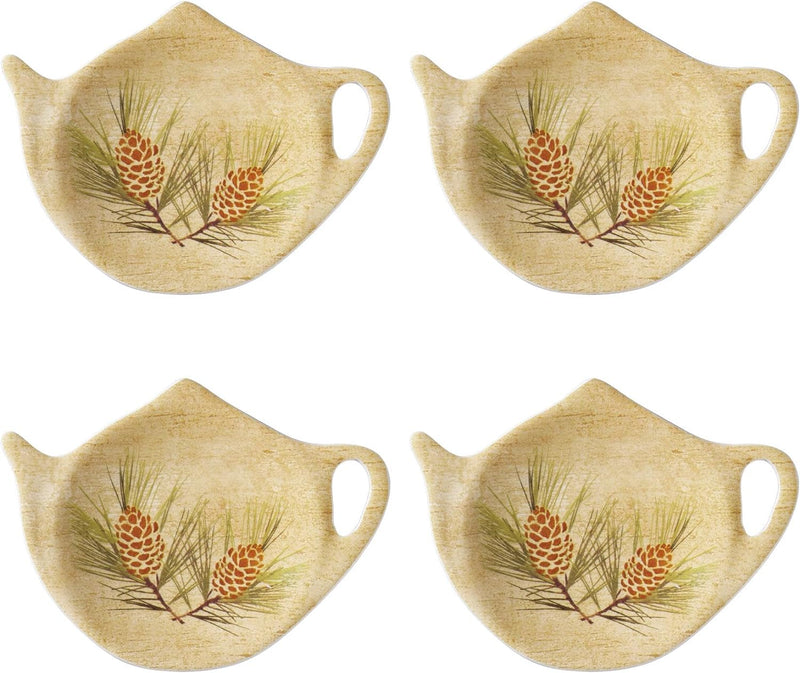 Supreme Housewares Tea Bag Holder Set of 4, Teapot Shaped Tea Bag Coasters Spoon Rests Saucer Seasoning Dish Set TeaBag Holder (Shamrock)