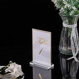 3 PCS Gold Acrylic s for Wedding, Double Sided Gold Frames 4X6, Table Sign Holders Blank for Wedding, Party, Photo, Menu Display