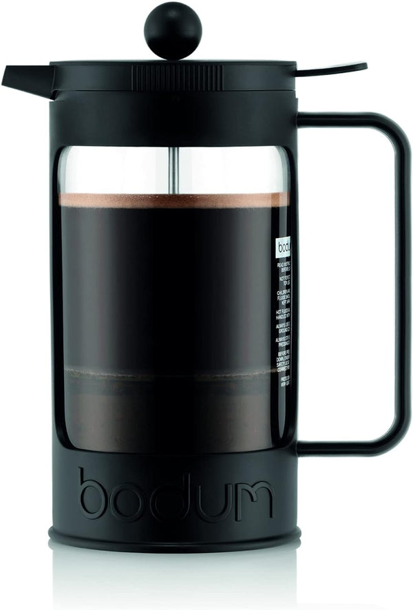 Bodum Bean French Press Coffee Maker with Coffee Grind Catcher, 34 Ounce, Black