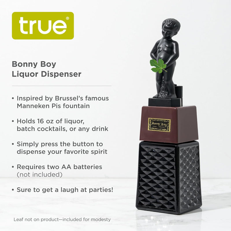 True Bonny Boy Liquor Dispenser, Beverage Drink Dispenser, Wine, Whiskey and Alcohol Accessories for Home Bar, Funny Gifts for Men, Gag Gifts Funny Beverage Dispenser, Set of 1, 16oz