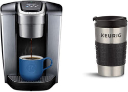 Keurig K-Elite Single-Serve K-Cup Pod Coffee Maker, Brushed Silver & Travel Mug Fits K-Cup Pod Coffee Maker, 1 Count (Pack of 1), Stainless Steel