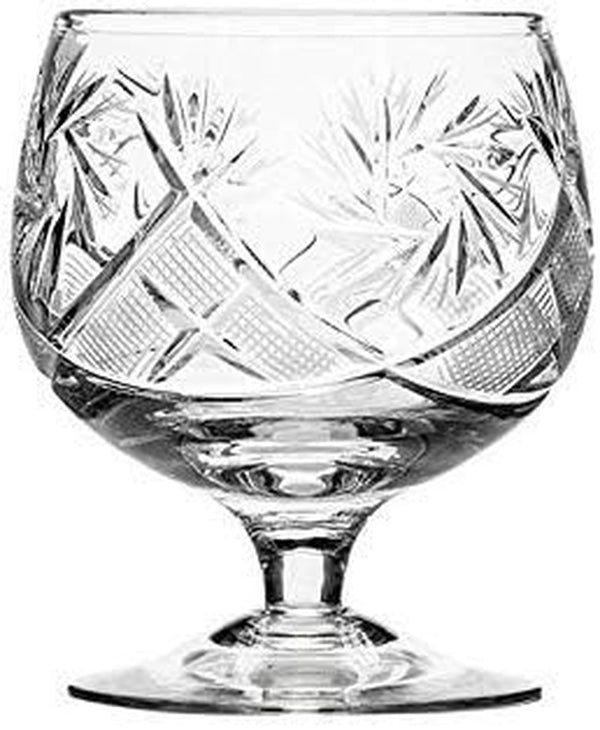 Set of 2 Hand Made Vintage Crystal Glasses, Brandy & Cognac Snifter, Old-Fashioned Glassware