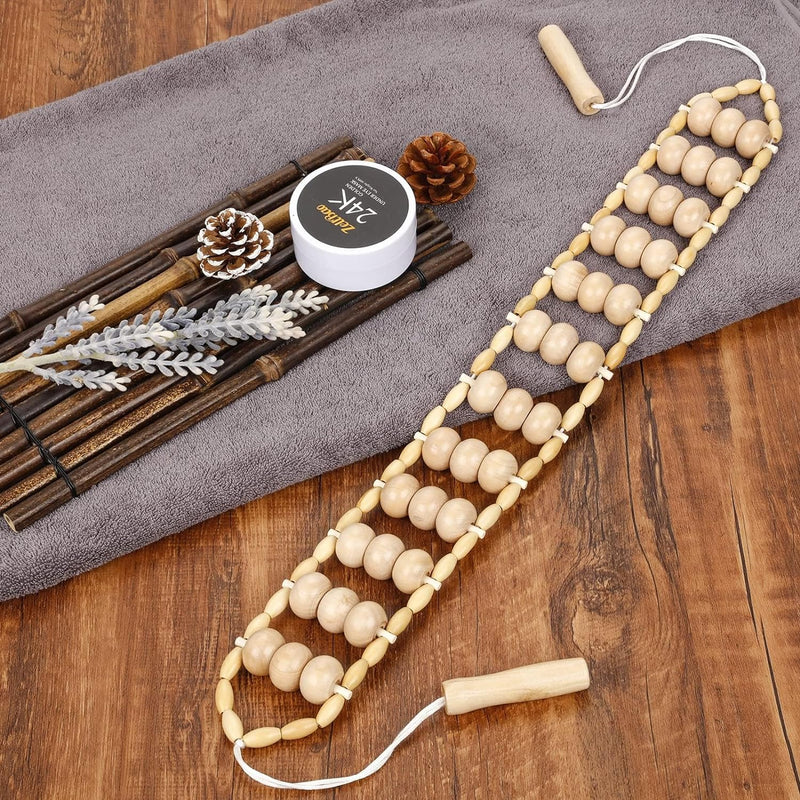 ViVACious Wooden Massage Roller Tools - Professional Cellulite Massager, Wood Therapy Massage Tools for Back, Neck, Shoulders, and Legs Pain Relief, Anti-Cellulite, & Body Contouring