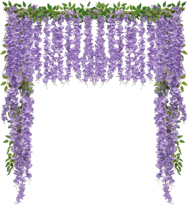 2-Piece Artificial Wisteria Garlands for WeddingParty Decor - Purple