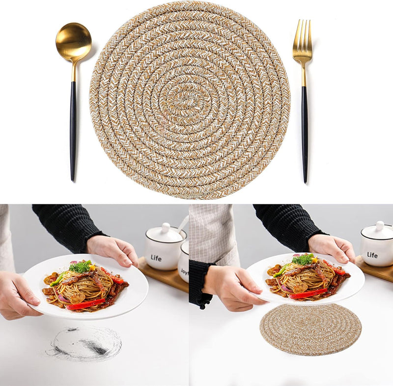 Pot Holders Set, Trivets Set 3 Pcs, 100% Pure Cotton Thread Weave Trivets for Hot Dishes/Pot/Bowl/Teapot/Hot Pot Holders