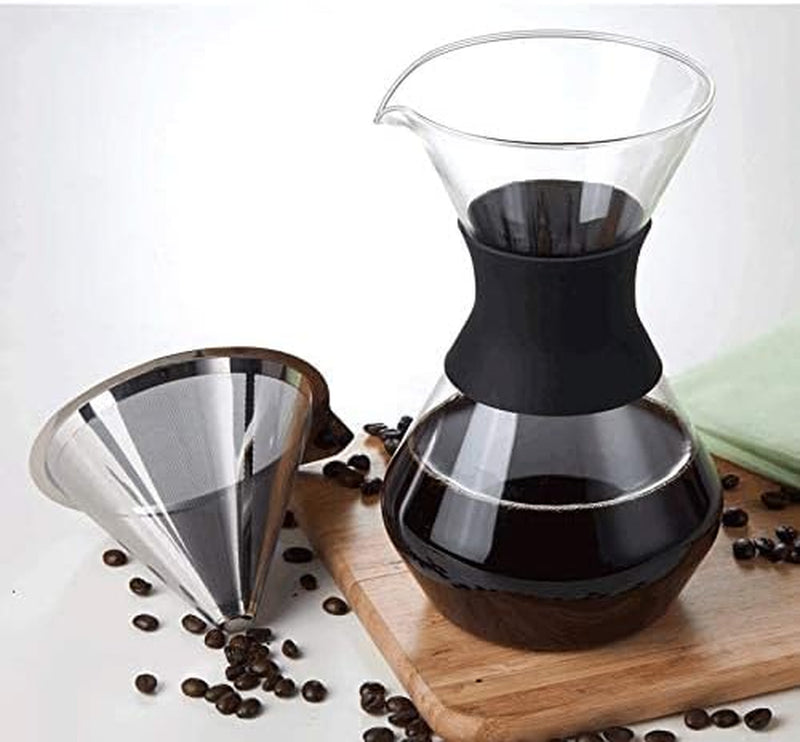 Pour Over Coffee Maker with Dripper Filter 34 Ounce/ 1000ml Glass Coffee Brewer
