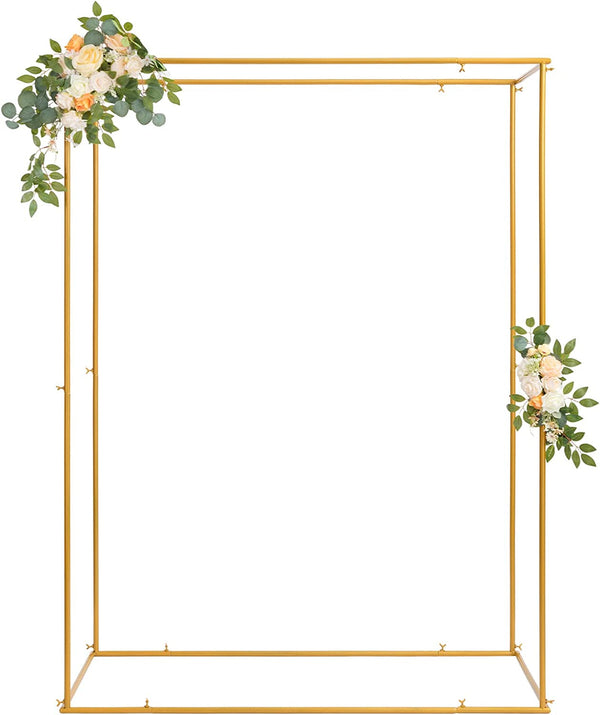 DOEWORKS 65 FT Gold Metal Wedding Arch Balloon Arch Frame Stand - Wedding Party Decoration