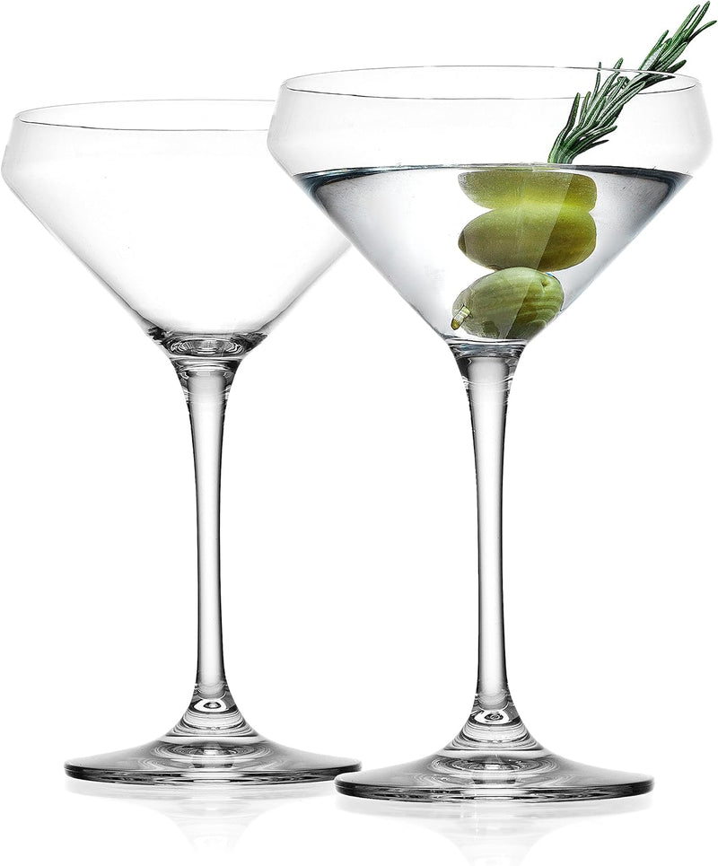 Glaver's Martini Glasses Set of 2 Cocktail Glasses, 10.5 Ounce Stemmed Margarita Glasses, For Bar, Martini, Cosmopolitan, Gimlet and Cocktails. - Dishwasher Safe.