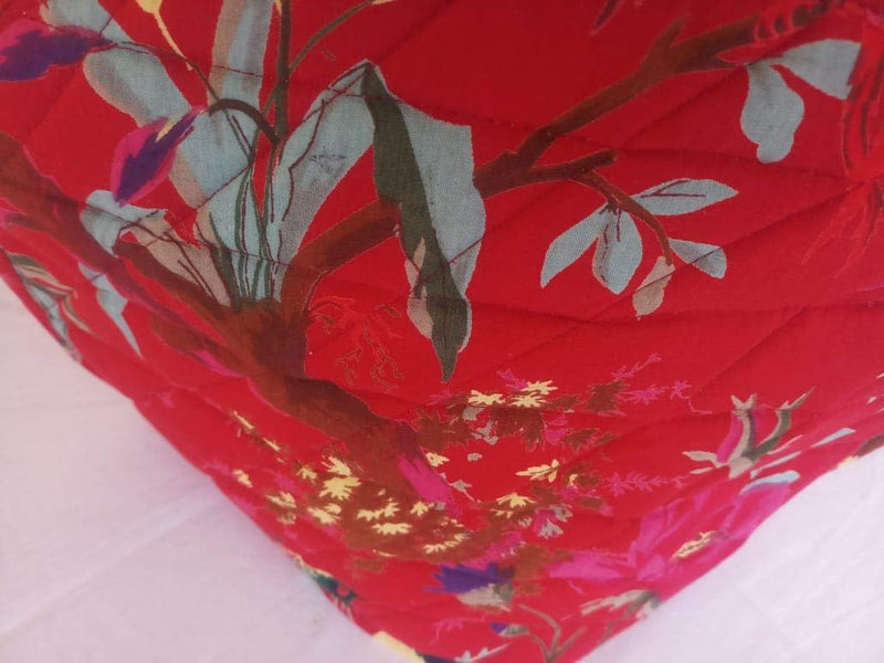 Kalap Indian Cotton Tea Coster Red Bird Printed Tea Cosy Floral Printed Abstract Tea Pot Décor Cover Traditional Tea Quilt Floral Warmer Tea Cozies Insulated Gift