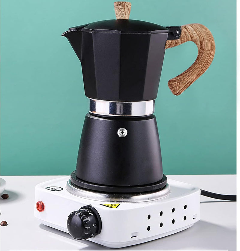 AIFUSI Moka Pot, Italian Coffee Pot 6 Cup/10 oz Stovetop Espresso Maker Stovetop Camping Manual Cuban Coffee Percolator Machine Italian Espresso Greca Coffee Maker Brewer Percolator