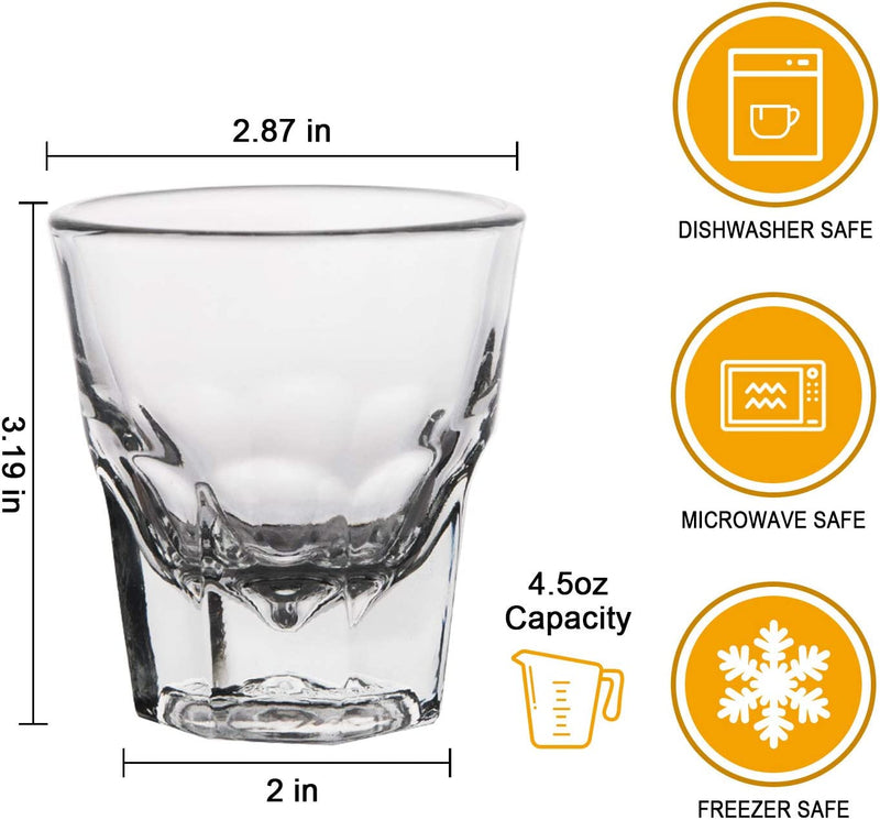 Shot Glass Set,QAPPDA Whiskey Glass Shot Glasses,Heavy Base Shot Cups 4.5oz,Cocktail; Glass,Rocks Glasses,Mini Glass Cups For liqueur,Double Side Cordial Glasses,Tequila Cups Vodka Cups Set Of 20