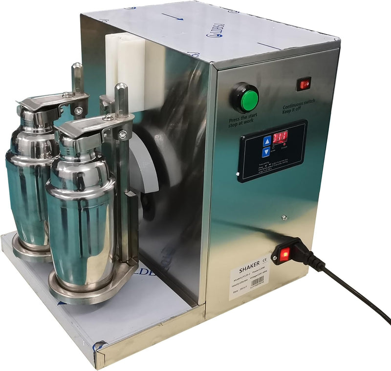 Yovtekc Double Frame Bubble Tea Shaker Machine Beverage, Milk Shaking Machine Bubble Tea Shaking Machine， Boba Bottle Shaking Machine， Stainless Steel Double-Cup Drink Mixer