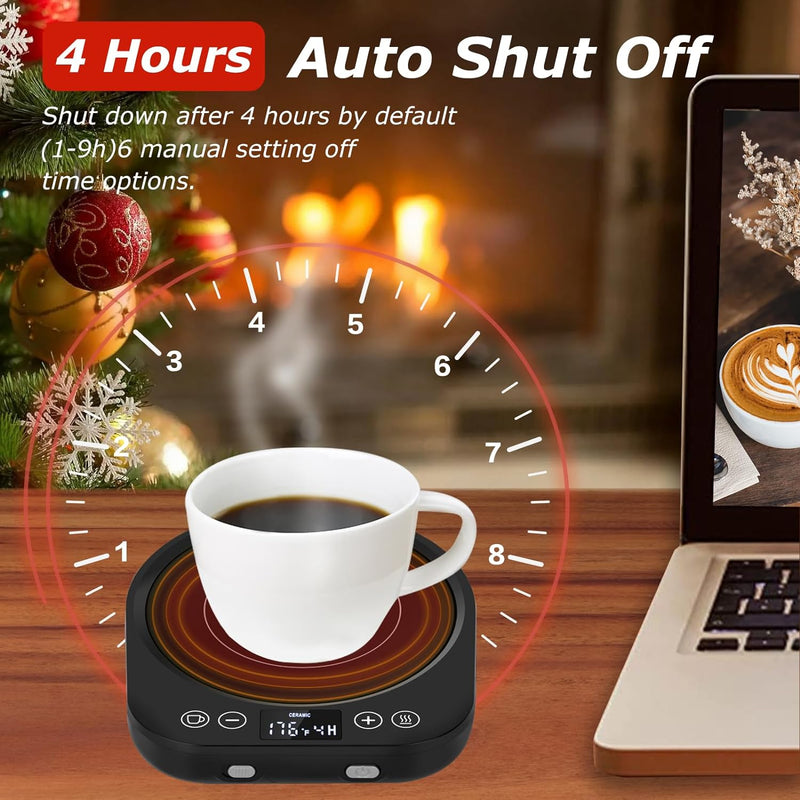 Candle Mug Warmer Electric,Auto On/Off Gravity-Induction Coffee Mug Warmer with 9 Temp Settings,1-9 Timer Candle Melter Warmer Beverage Coffee Warmer Practical Portable Warmer for Home & Office