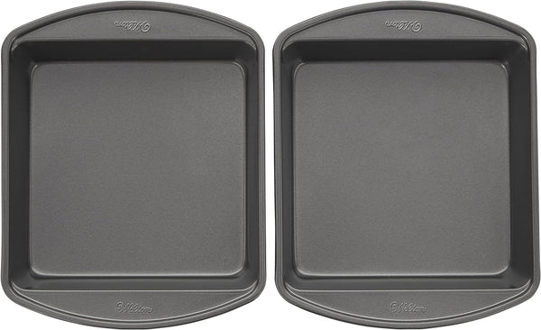 Wilton Perfect Results Premium Non-Stick 8-Inch Square Cake Pans, Set of 2, Steel Bakeware Set