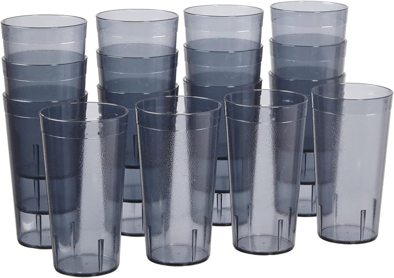 US Acrylic Cafe Plastic Reusable Tumblers (Set of 16) 20-ounce Water Cups Coastal Colors | Restaurant Style Drinking Glasses Value Set, Stackable, BPA-free, Made in the USA | Top-rack Dishwasher Safe