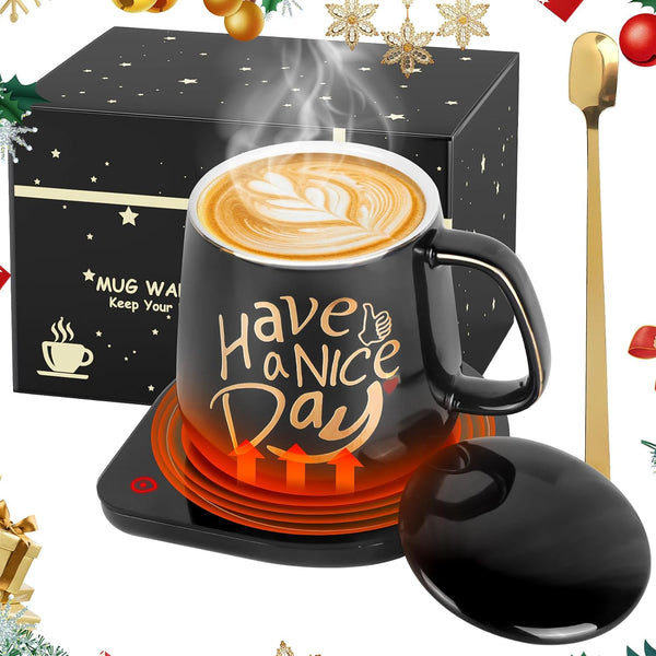 【2023 Upgraded】 Coffee Mug Warmer for Desk with Auto Shut Off -Coffee Warmer Desk/Coffee Cup Warmer/Coffee Warmer with Mug Set with 2 Temperature for Office Home-Winter, Valentine's Day