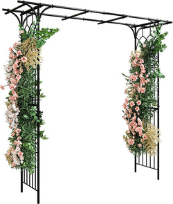 Metal Garden Arch Trellis for Climbing Plants - Wedding Ceremony Outdoor Decor