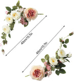 2Pcs Artificial Peony Flower Swag 16In Decorative Swag with Eucalyptus Leaves Silk Floral Swag Wedding Arch Flowers for Ceremony Home Wall Door Decor