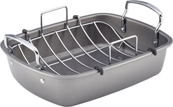 Circulon Nonstick Roasting Pan / Roaster with Rack - 17 Inch x 13 Inch, Gray