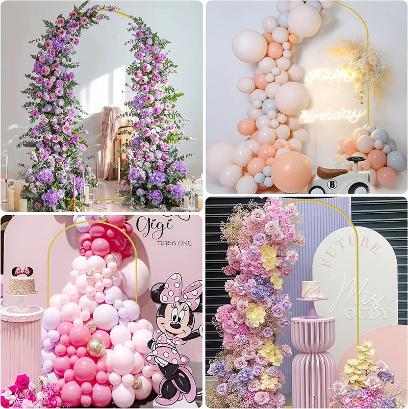 maximumGold Floral Balloon Wedding Arch Backdrop Stand